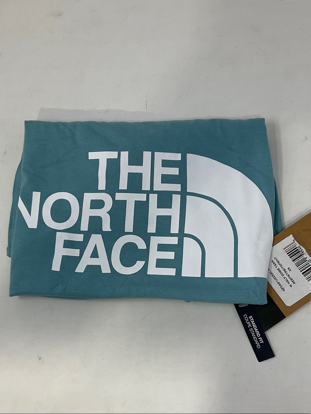 The North Face Teal Logo Short Sleeve Tank